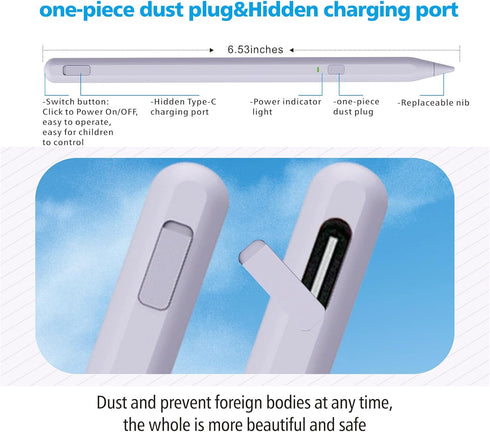Stylus Pen for iPad 9th & 10th Generation, Milikilo iPad Pen with Pencil Holder, Palm Rejection, Compatible with iPad