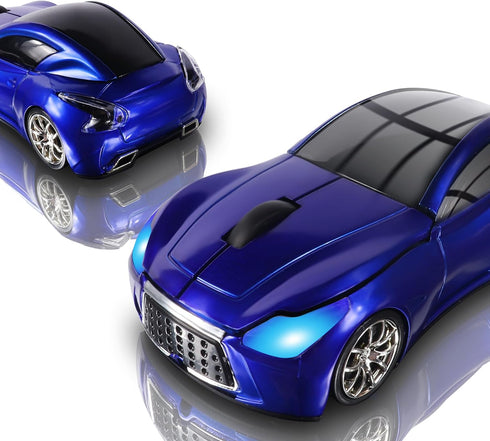 elec Space Wireless Car-Shape Mouse, Blue, 2.4GHz, 1600 DPI, Cute Gaming Mouse for Kids