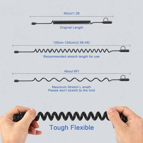 Coiled USB C Cable PD 27W/60W Fast Charging for iPhone 15, MFi Certified, 2-in-1 Apple Car Play & Android Auto