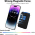 Stronger Magnetic Wallet Cell Phone Card Holder for iPhone 15 Series, RFID Leather Phone Wallet Stick on Series of iPhone 14/13/12 Pro/Promax and Devices, Black