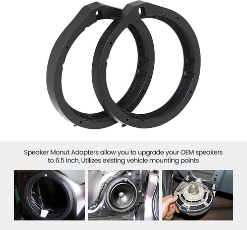 RED WOLF Front Rear Door Speaker Adapter + Wiring Harness for 2008-2013 Honda Civic Accord CRV