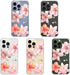 Wihytec 12/12 Pink Lily Flowers Phone Case for iPhone PRO Pink Lily Case Cover Clear Phone Case Four Corner Reinforced