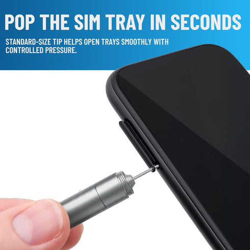 Reset PortPlugs SIM Tray Ejector Tool + Charging Port Cleaning Brush for Phones & Earbuds - SIM Card Removal Tool, Pin