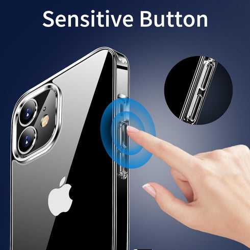 JJGoo Compatible iPhone 11 Case Clear, Transparent Shockproof Slim Anti-Scratch Hard PC Back Protective Bumper