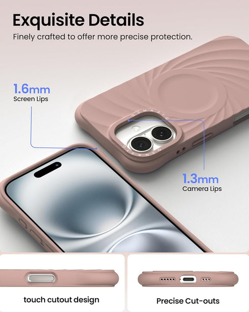 ORNARTO 16 6.1" 2X Vortuxe for iPhone Case | MIL-STD Drop Protection | Compatible with MagSafe | Sleek Aesthetic Liquid