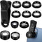 KALLORY 1Set Mobile Phone Lens Camera Lens Kit with Wide Angle Macro Fisheye