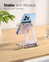 Nulaxy Dual Folding Cell Phone Stand, Fully Adjustable Foldable Desktop Phone Holder for Phone 15 14 13 12 11 Pro Xs Xs