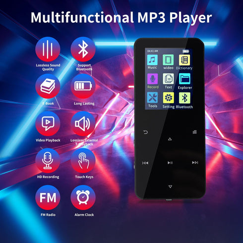 VelXurra 144GB Mp3 Player,Music Playe Portable Digital Music Player/Video/Voice Record/FM Radio/E-Book Reader/Photo