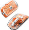 Transparent Wireless Mouse, Rechargeable Mute BT5.1/2.4G Bluetooth Mouse for Mac, iPad, Laptop, PC (Orange)