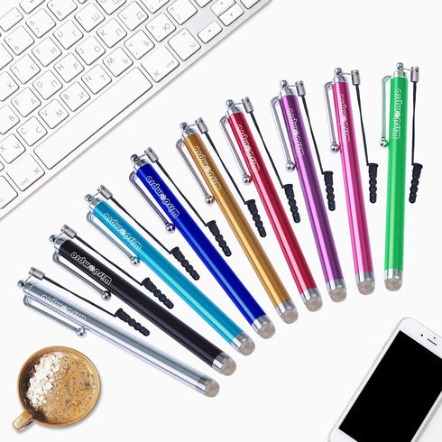 Wisdompro Stylus Pens - 9 Pack Universal Microfiber Tip Stylus with Lanyard Tether for All Touchscreen Devices