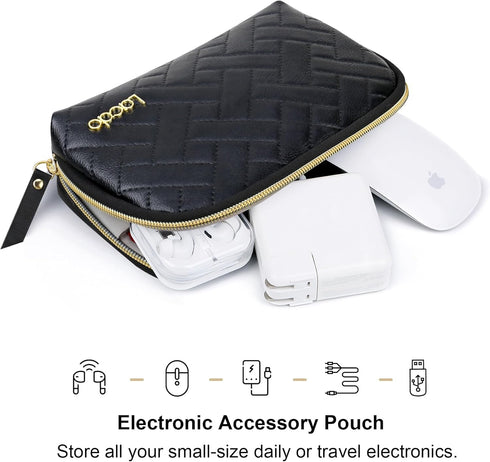 Lacdo Portable Tech Organizer Pouch Bag Case for Electronics Accessories, MacBook Laptop Chargers, Cables, Power Bank,