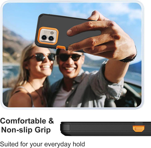 Moto G Stylus 2023 5G Case, with Built in Screen Protector, Heavy Duty Drop Protection, Orange