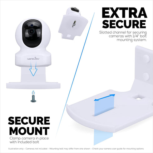 Screwless Wall Mount Small Shelf for Baby Monitors and Security Cameras, Easy Install, No Mess Shelves