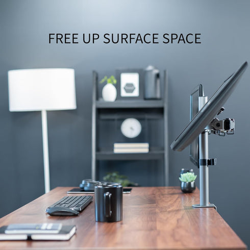 VIVO Dual Monitor Desk Mount, Heavy Duty Adjustable Steel Stand for 2 Screens up to 30 inches, Gray Color