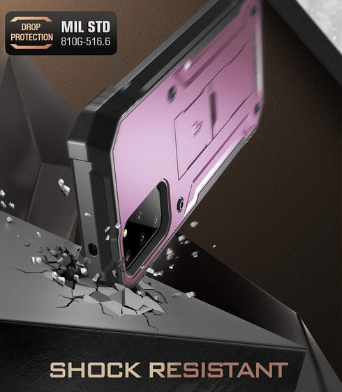 Poetic Revolution Series Case for Samsung Galaxy S20 Plus, Full-Body Rugged Protective Cover, Metallic Purple