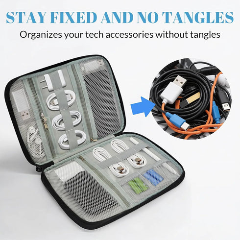 Milk Drinks Cord Organizer Travel Pouch Tech Electronic Accessories Case Funny Cable Storage Bag for Charger, SD Card