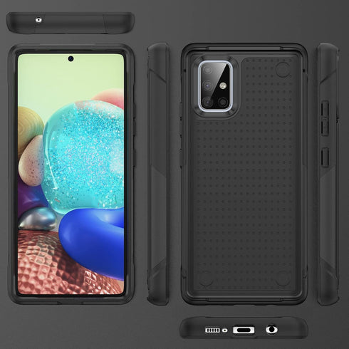 Samsung Galaxy A71 5G Case, 2 in 1 Gift Military Grade Drop Protective Rugged Heavy Duty Cover, Shockproof Case for