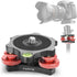 Tripod Head Leveling Base Camera Leveler, Aluminum Alloy 3 Axis Tri Wheel Head with +/-5 Degree Adjustment