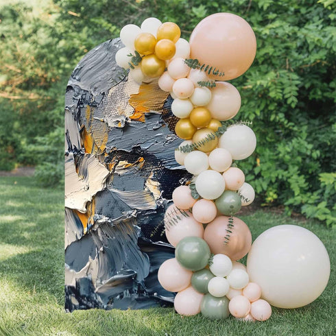 Jnbasdffb 6 Abstract Ombre Wedding Arch Cover, Stretchy Spandex Arch Backdrop Stand Covers FT, Modern Farmhouse Chic