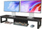 HEWORLIF Dual Monitor Stand Riser, Wood and Steel Monitor Stand for Desk, Multi-Purpose