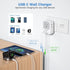 TESSAN Brazil Power Adapter, US to Brazil Travel Plug with 4 American Outlets & 3 USB Charger Ports