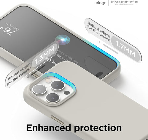 elago Magnetic Silicone Case for iPhone 15 Pro (6.1") - Shockproof, Soft Grip, Built-in Magnets, Compatible with