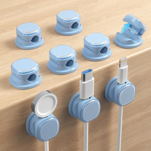 Funtin 9 Pack Cord Organizer, Spring Cable Management, Adhesive Cute Cable Holder Clips,