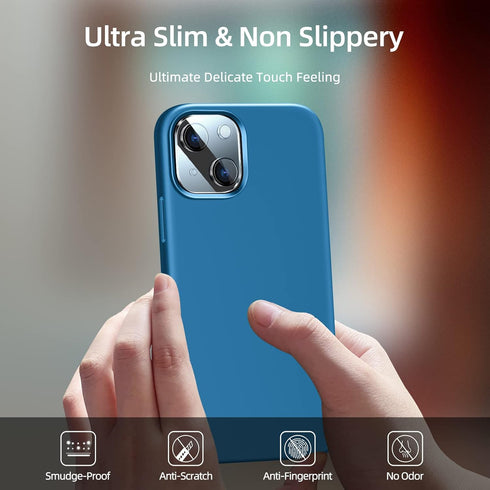 Dssairo iPhone 13 Case, with 2 Pack Screen Protector + 2 Pack Camera Lens Protector, Blue