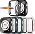 5 Pack Case with Tempered Glass Screen Protector for Apple Watch 41mm Series 9/8/7, Hard PC Bumper