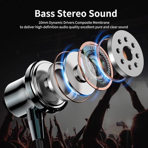 COOYA USB C Headphones, Type C Wired Earbuds with Bass Stereo, Noise Canceling Earphones for iPhone 15 Pro, iPad 10,