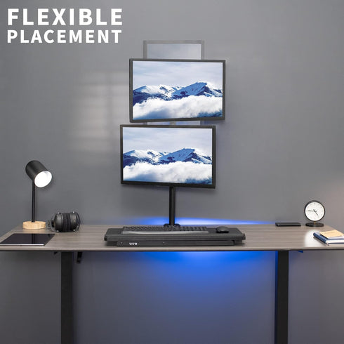 VIVO Dual Monitor Desk Mount Stand with Height Adjustment for 2 LCD Ultrawide Screens up to 34 inches, Stacked Array