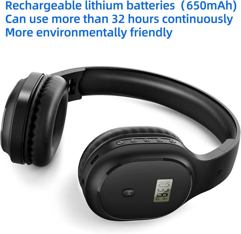 Wireless Headphones with FM Radio and Bluetooth 5.0, Rechargeable Portable Headset for Jogging, Cycling