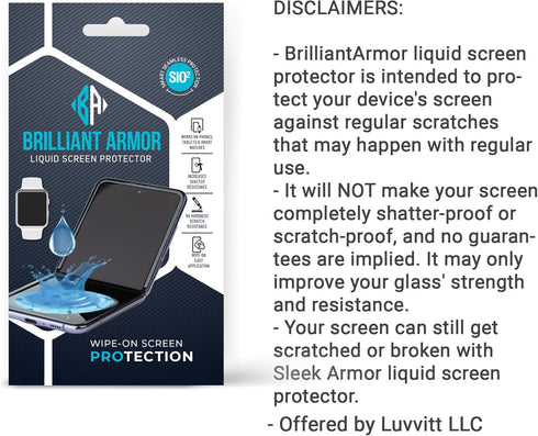 Universal Liquid Glass Screen Protector - Nano Scratch & Shatter Resistant Wipe-On Protection for Phones, Tablets &