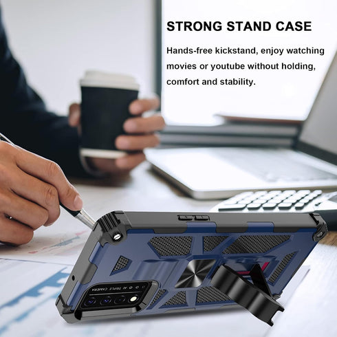Ailiber Blue Case for T-Mobile REVVL V Plus 5G with Screen Protector, Magnetic Car Mount, Kickstand, Rugged Shockproof