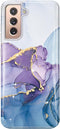 luolnh Galaxy S21 Case, Samsung Galaxy S21 Shockproof Soft Silicone Rubber TPU Bumper Cover for Girls (Abstract Purple