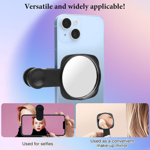 Esdallina Phone Rear Camera Selfie Mirror - See How You Look in The Back Camera - for High Definition Photos (Black)