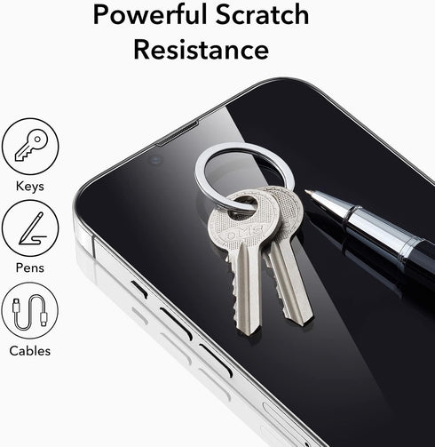 ESR 3 Pack Tempered-Glass Screen Protector for iPhone 14/13/13 Pro, Military-Grade, Scratch Resistant, Easy Install.