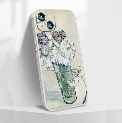 Van Gogh Carnations Glass Case for iPhone 13 - Thin Soft TPU Phone Cover