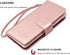 Njjex iPhone 12 Mini Wallet Case (2020), 9 Card Slots, PU Leather, Detachable Kickstand, Magnetic Cover, Rose Gold