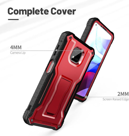 ExoGuard Rubber Shockproof Full-Body Case for Moto G Power 2021, Built-in Screen Protector and Kickstand