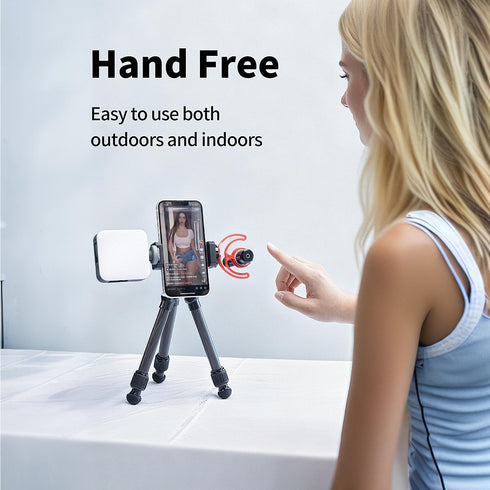 Thryllix 1/4" 17/16/15/14/13, Aluminum Phone Tripod Mount with Cold Shoe & ARCA-Swiss Quick Release, Adjustable