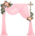 Wedding Arch Draping Fabric,1 Panel 28" x20ft Pink Wedding Arch Drapes for Ceremony Chiffon Fabric Drapes Arbor Drapery Wedding Arch Decorations for Reception Sheer Backdrop Curtains for Party Swag