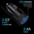 2Pack Fast Car Charger, 3.4A Dual Port USB Adapter for iPhone 14 13 12 11 Pro Max SE XR XS X 8 7 6 6S Plus, Samsung