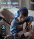 Upgrade USB Type C Kids Headphones with LED Lights, Microphone, Volume Limiter 85/94dB - Blue, Perfect for School &