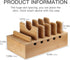 Bamboo Charging Station Organizer for Multiple Devices, Nightstand Bedside Desk Docking Charger for Laptops, Tablets,