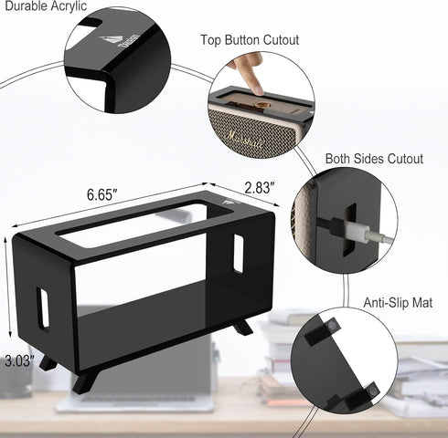TXEsign Acrylic Desktop Stand Holder for Marshall Emberton/Emberton II/III Speaker, Table Display Shelf (Black)