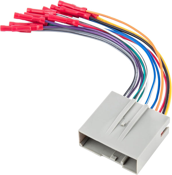RED WOLF Radio Harness for Ford 2003-Up F150 Focus Explorer Lincoln MKX, Aftermarket Stereo Power Speaker Wiring Harness