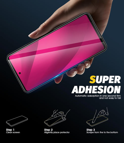 Orzero (4 Pack) Tempered Glass Screen Protector for T-Mobile REVVL 7 Pro 5G 6.78 inch, 2.5D Arc Edges, 9H HD