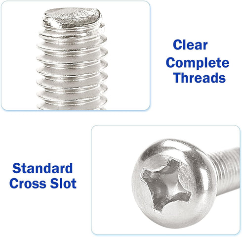 uxcell 10 Pieces M4 x 10mm TV Mount Screws, Stainless Steel, Silver Tone for Computer TV LCD Monitor