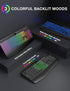 Wireless Keyboard and Mouse Combo - 9 Backlit Effects, Wrist Rest, Phone Holder, Rechargeable Silent Set